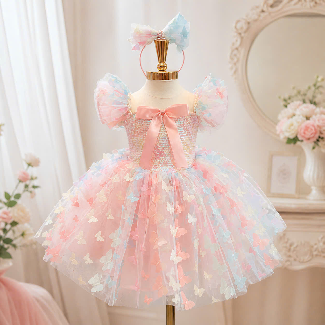 Butterfly Fairy Girl Dress 1–6Years | Pastel Princess Tulle Dress