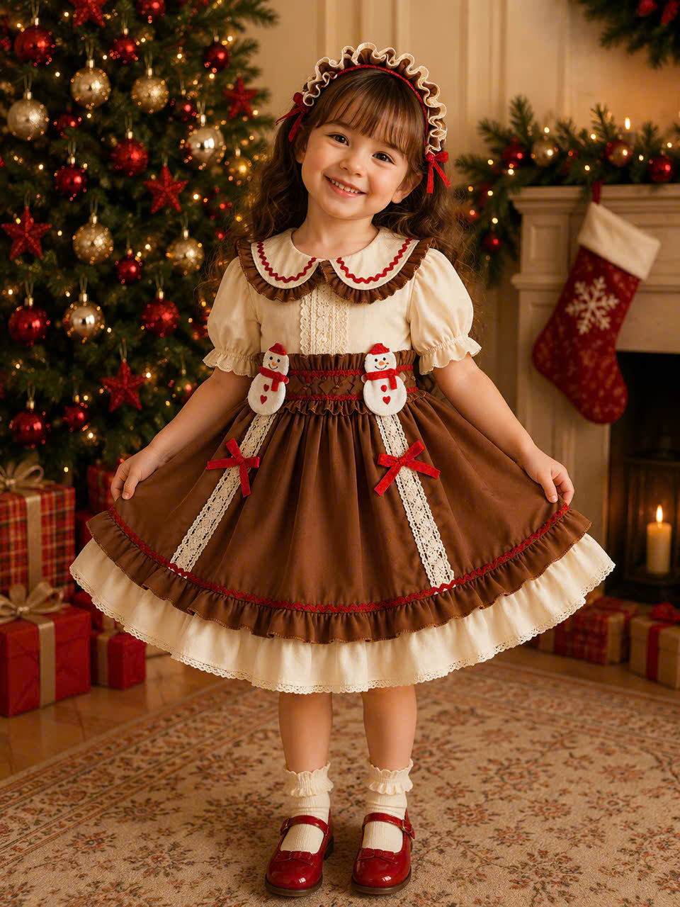 Christmas Snowman Girls Dress