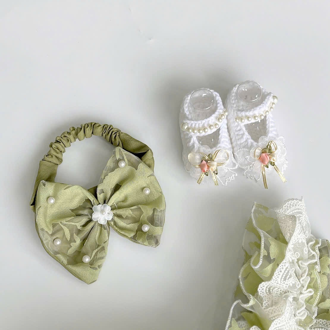 Baby Girl Baptism Romper Dress | Christening Lace Tulle Outfit with Headband | First Birthday Baby Dress 0–18 Months