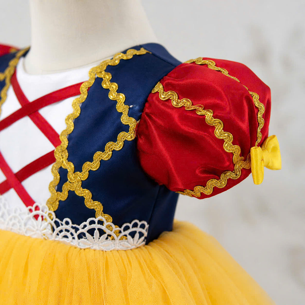 Snow White Inspired Girl Dress 1–6 Years | Princess Tulle Dress | Book Week, Birthday & Fairytale Party Outfit