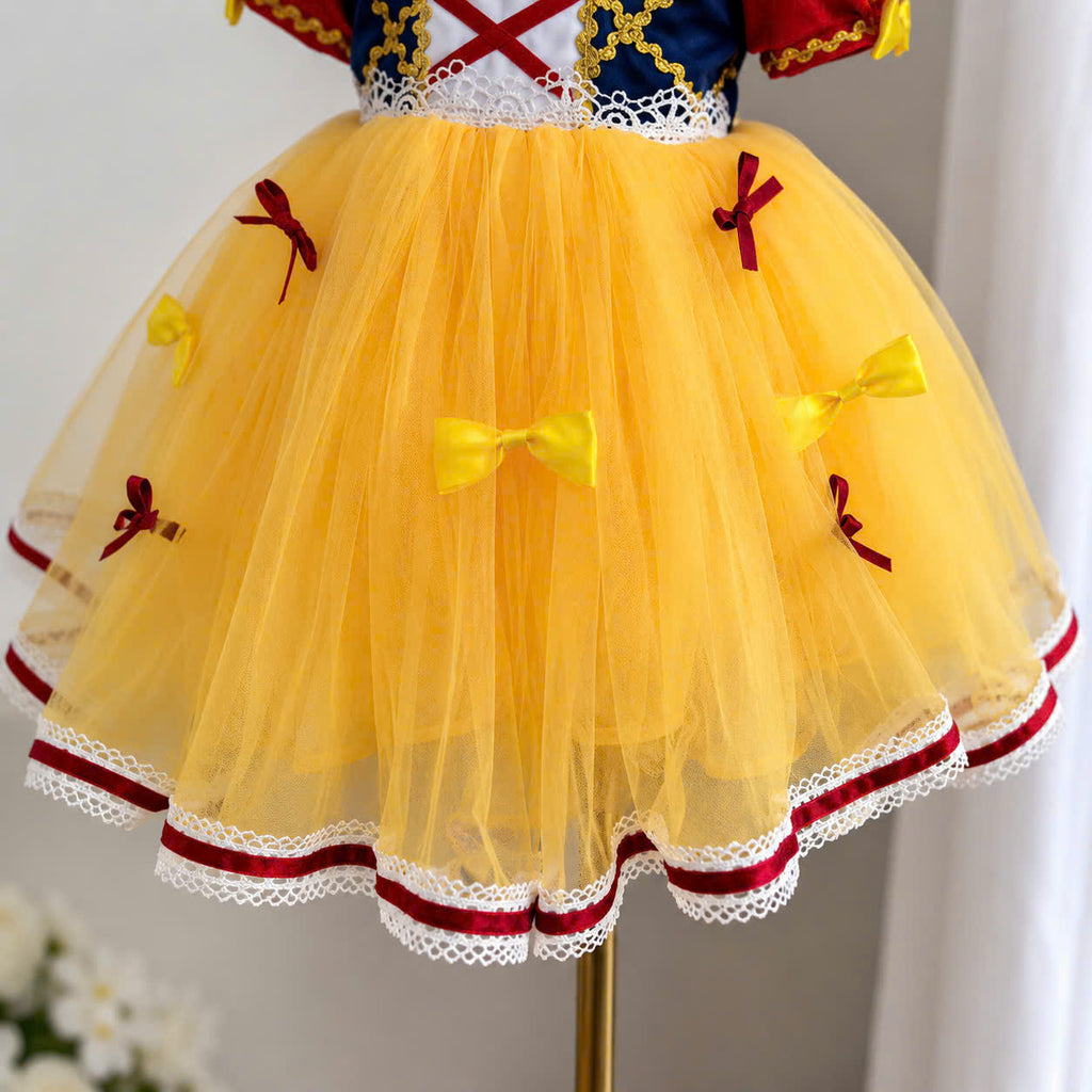 Snow White Inspired Girl Dress 1–6 Years | Princess Tulle Dress | Book Week, Birthday & Fairytale Party Outfit