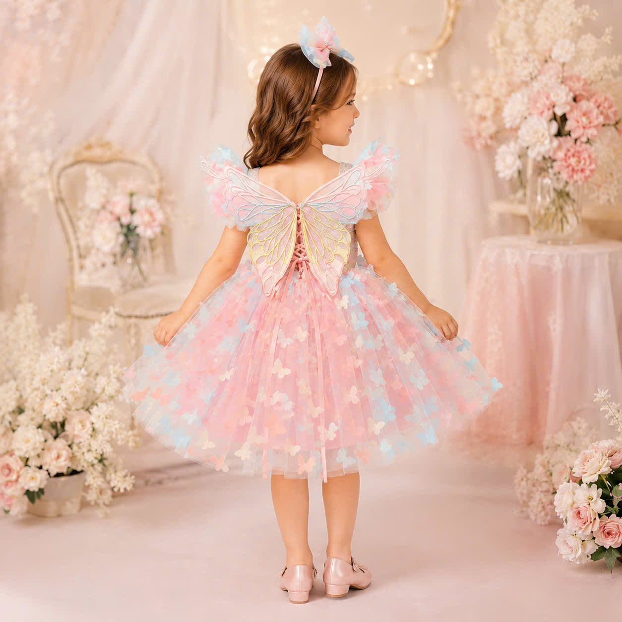 Butterfly Fairy Girl Dress 1–6Years | Pastel Princess Tulle Dress
