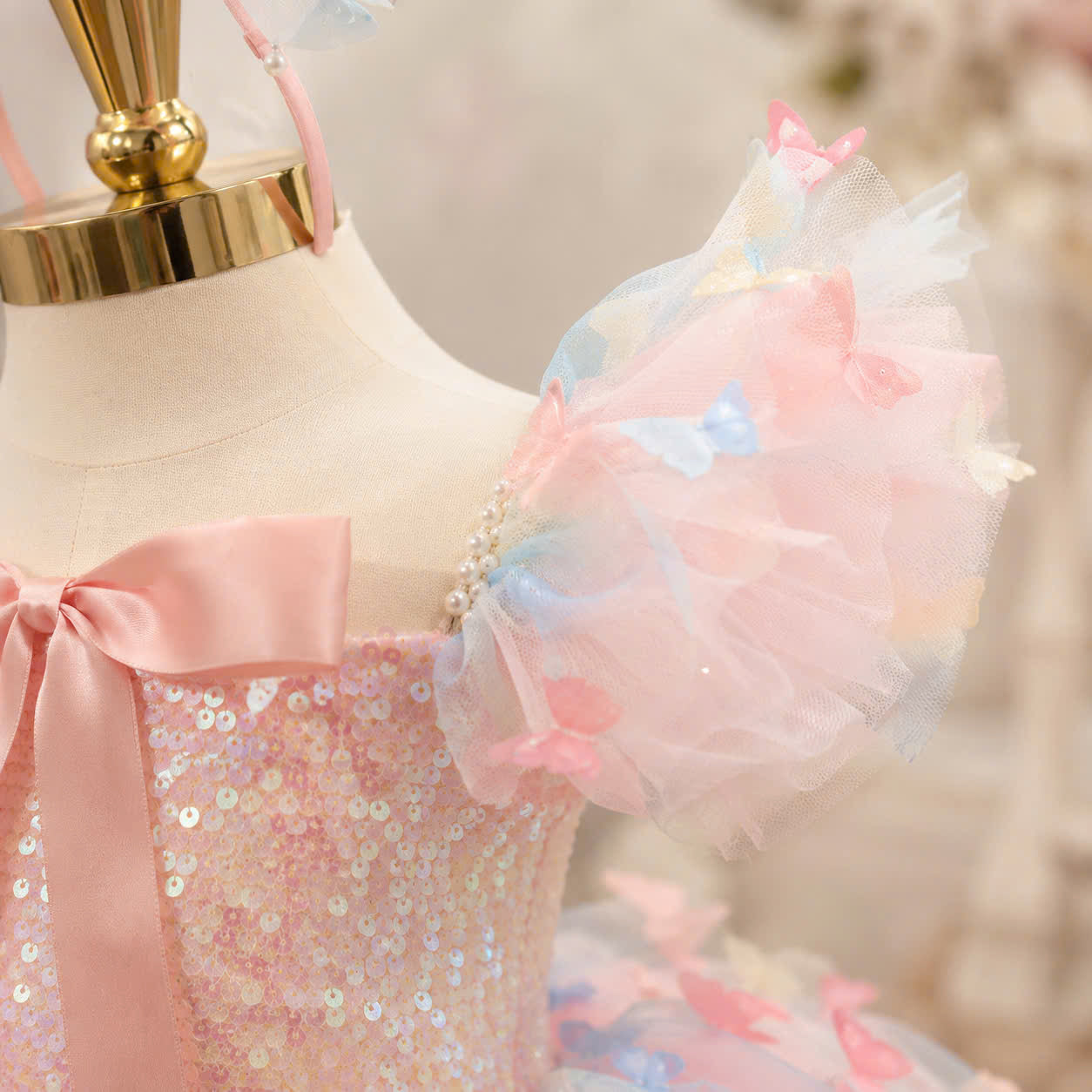 Butterfly Fairy Girl Dress 1–6Years | Pastel Princess Tulle Dress | Rainbow Butterfly Birthday Outfit | Fairy Garden Party Dress
