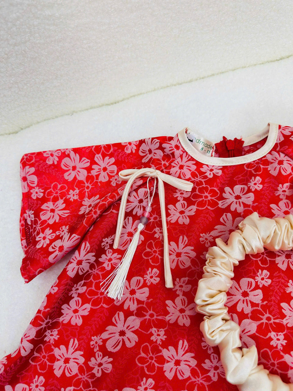 Mẫn Hoa Vietnamese Pháp Phục Set for Girls (0–6 Years) | Traditional Vietnamese Outfit | Matching Satin Headband Included | Tết & Cultural Celebration Wear