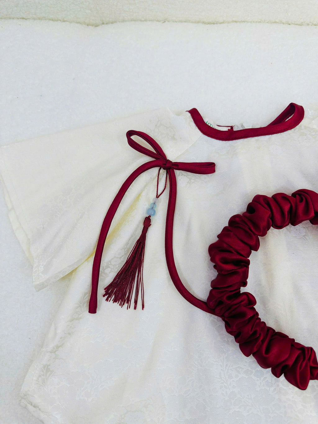 Mẫn Hoa Vietnamese Pháp Phục Set for Girls (0–6 Years) | Traditional Vietnamese Outfit | Matching Satin Headband Included | Tết & Cultural Celebration Wear