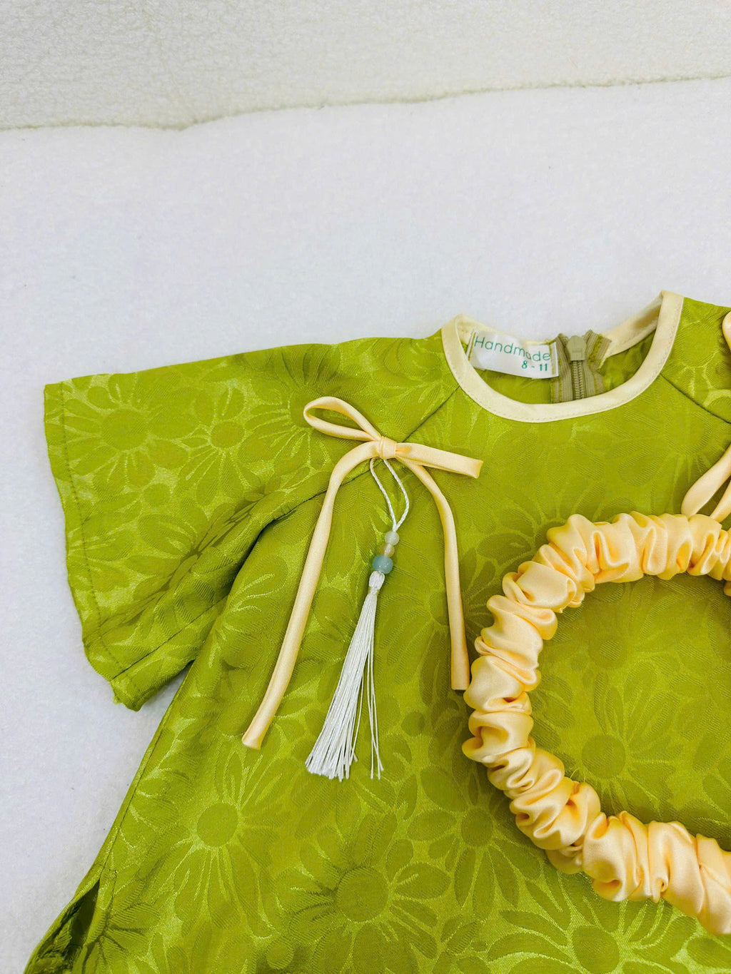 Mẫn Hoa Vietnamese Pháp Phục Set for Girls (0–6 Years) | Traditional Vietnamese Outfit | Matching Satin Headband Included | Tết & Cultural Celebration Wear