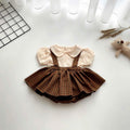Classic Charm Romper Dress Set Newborn–3Months | Cotton Muslin Baby Outfit | Collar Top & Suspender Romper Dress