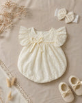 Ivory Garden Embroidered Romper 3Months-2Years | Floral Baby Romper | Summer Outfit