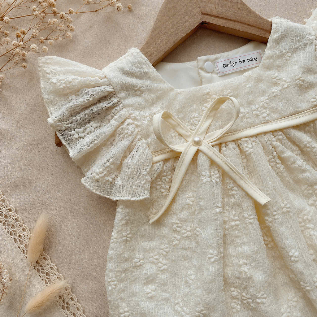 Ivory Garden Embroidered Romper 3Months-2Years | Floral Baby Romper | Summer Outfit