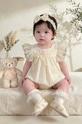 Ivory Garden Embroidered Romper 3Months-2Years | Floral Baby Romper | Summer Outfit