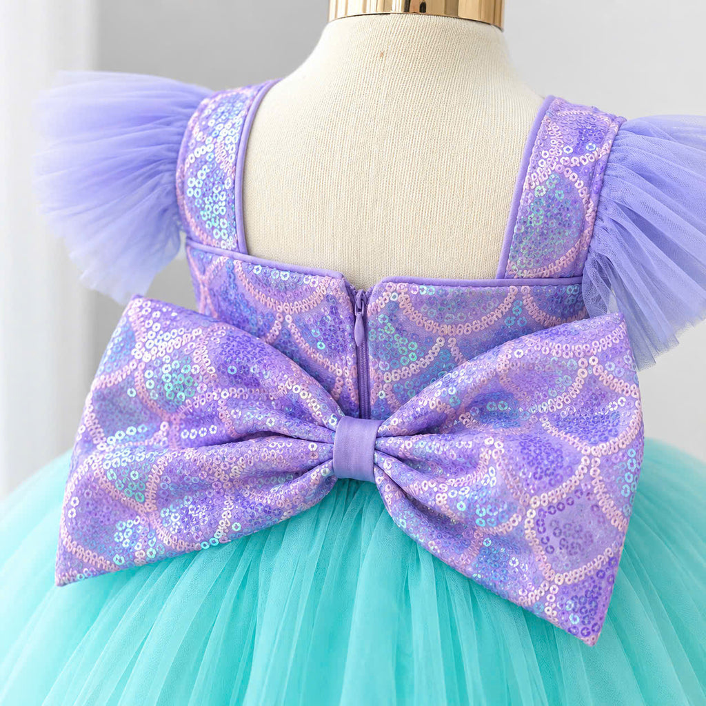 Ariel Inspired Girl Dress 1–6 Years | Mermaid Princess Tulle Dress | Birthday, Book Week & Party Outfit