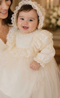 Elegant Lace Princess Dress 1–6 Years | White Tulle Flower Girl Dress | Birthday, Wedding & Special Occasion Outfit