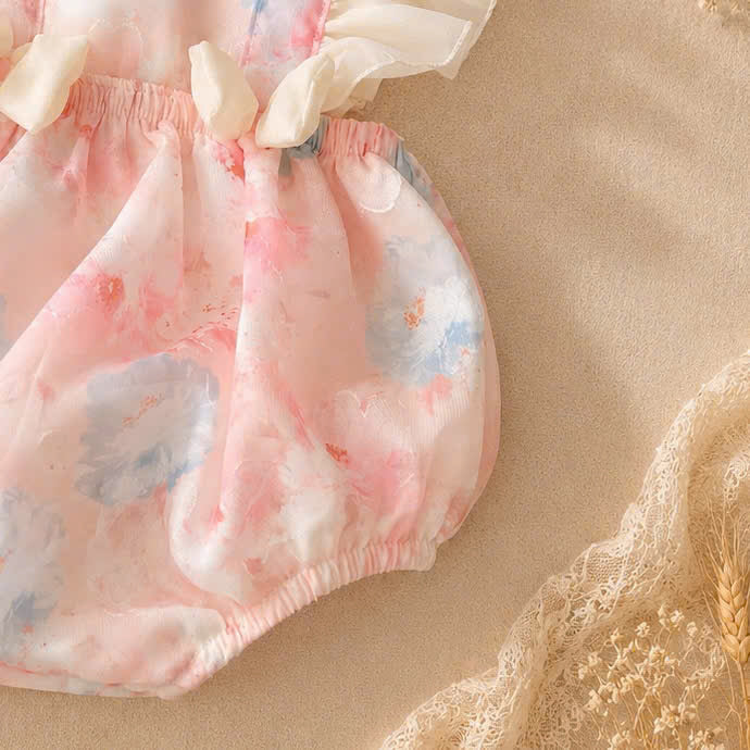 Blossom Breeze Romper (NewBorn –12 Months) | Floral Baby Romper with Headband | Everyday & Photoshoot Outfit