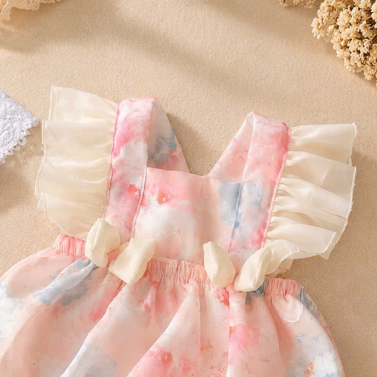 Blossom Breeze Romper (NewBorn –12 Months) | Floral Baby Romper with Headband | Everyday & Photoshoot Outfit