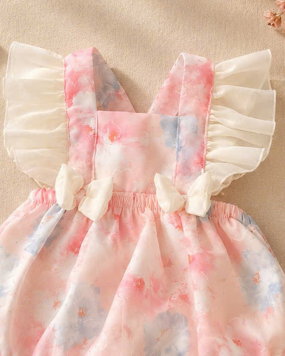 Blossom Breeze Romper (NewBorn –12 Months) | Floral Baby Romper with Headband | Everyday & Photoshoot Outfit