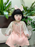 Sweet Peach Áo Dài (3Months-2Years) | Traditional Vietnamese Outfit for Girls | Floral Embroidery
