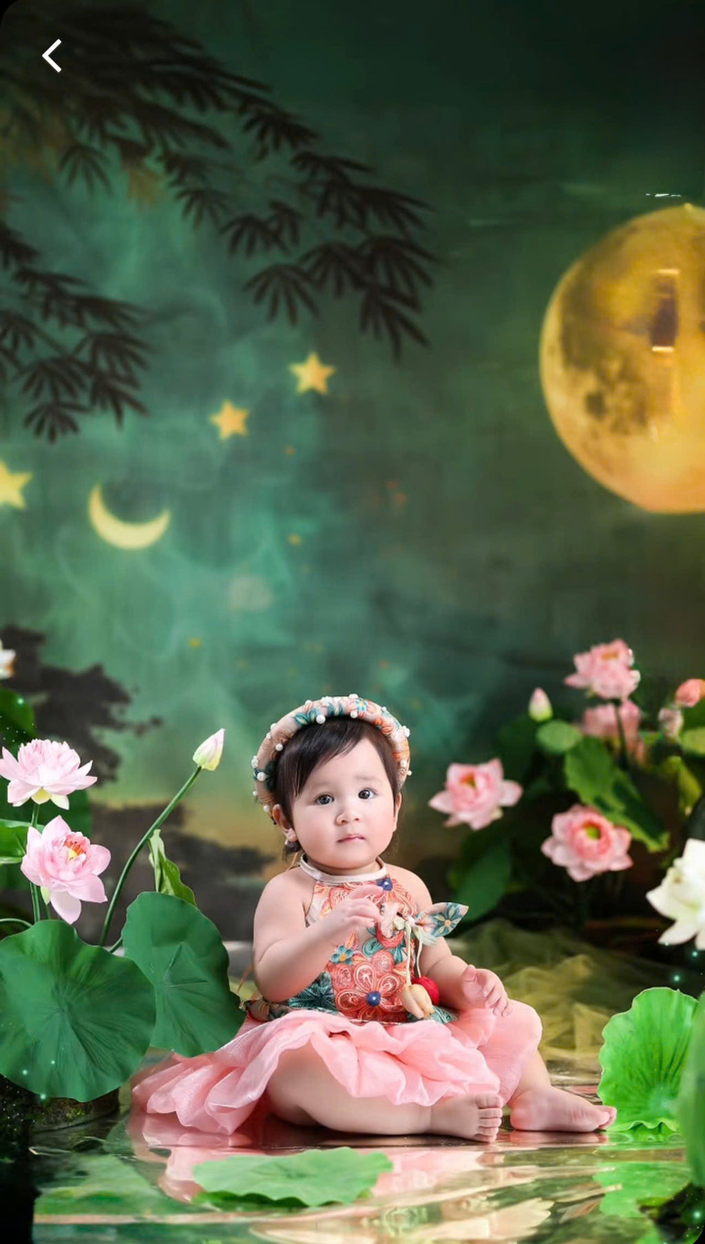 Vietnamese Yếm Halter Top & Skirt Set – Golden Blossom & Pastel Petal Blossom (1–6 Years) | Traditional Festival Outfit for Girls | Matching Floral Pearl Detail Soft Mấn Included