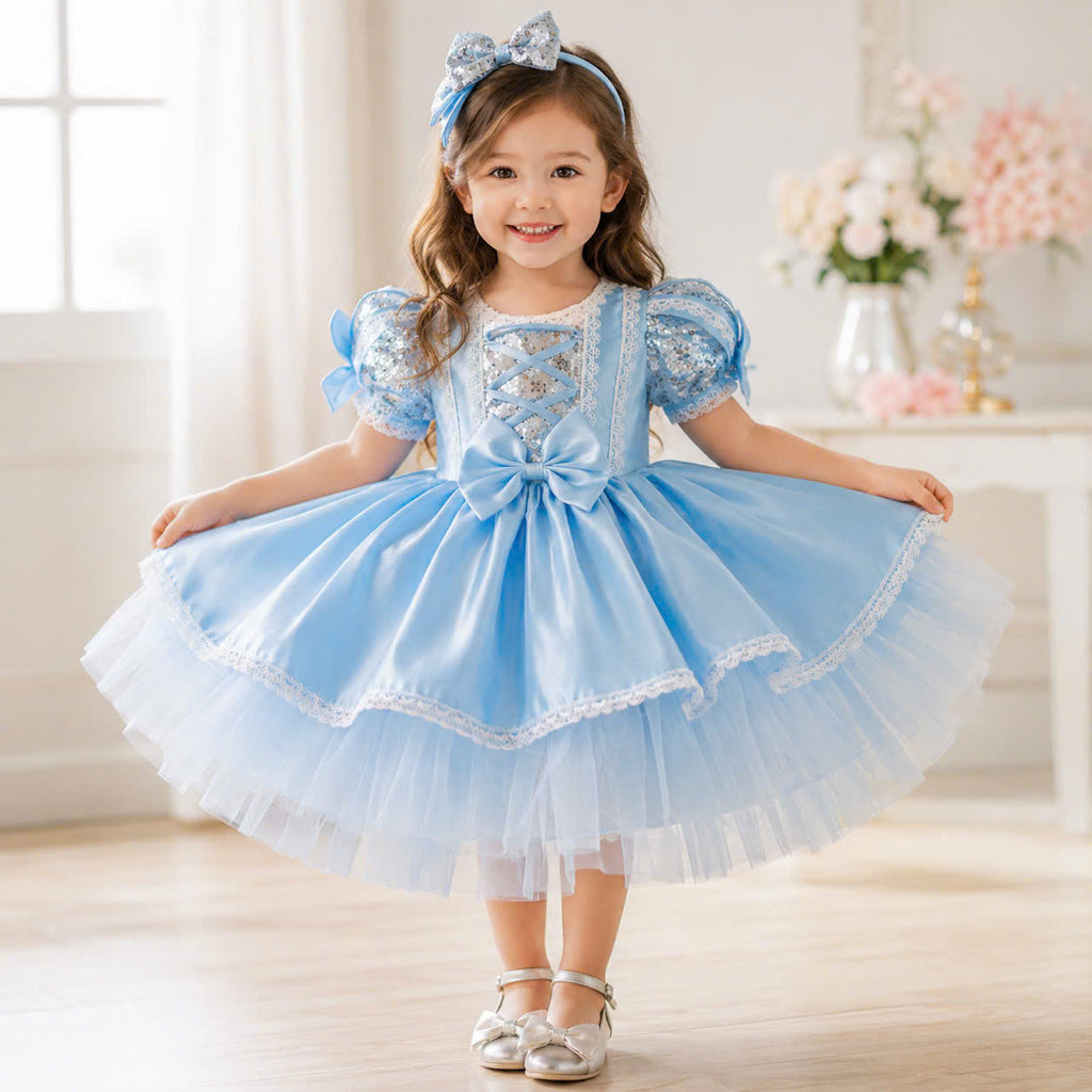 Cinderella Inspired Girl Dress 1–6Years | Blue Princess Tulle Dress | Fairytale Birthday Party Outfit | Classic Princess Dress for Girls