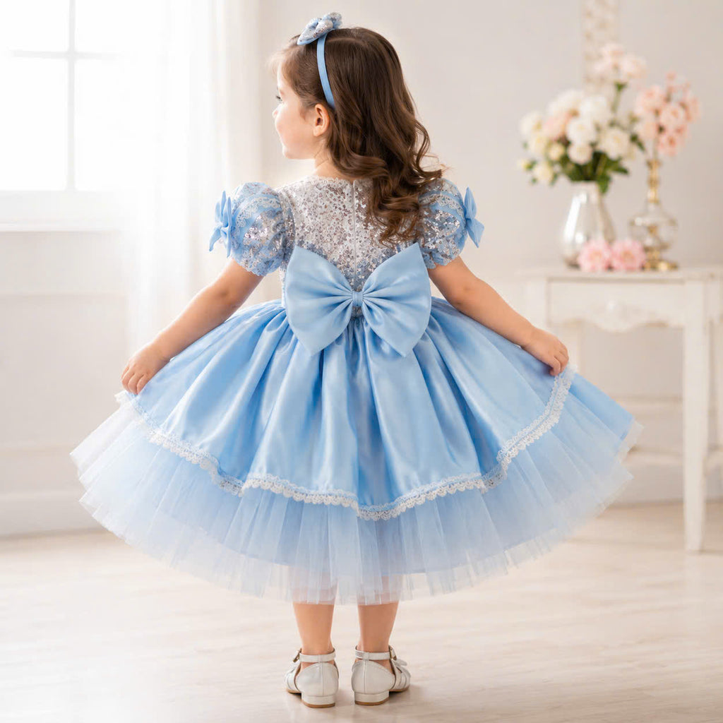 Cinderella Inspired Girl Dress 1–6Years | Blue Princess Tulle Dress | Fairytale Birthday Party Outfit | Classic Princess Dress for Girls