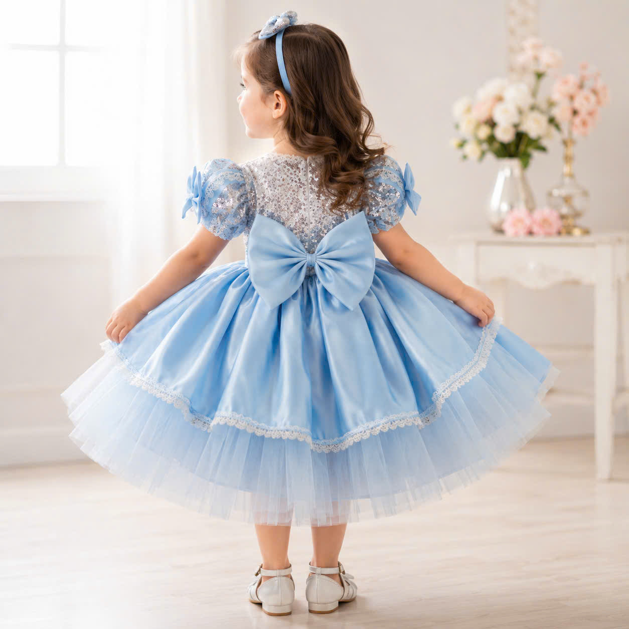 Cinderella Inspired Girl Dress 1–6Years | Blue Princess Tulle Dress | Fairytale Birthday Party Outfit | Classic Princess Dress for Girls