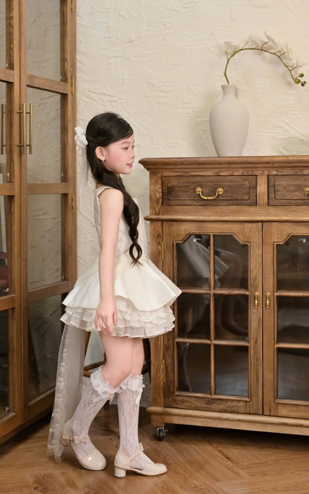 Bella Bloom 3-in-1 Flower Girl Dress 1–6 Years | Removable Overskirt & Bow Train | Birthday, Communion & Wedding Dress