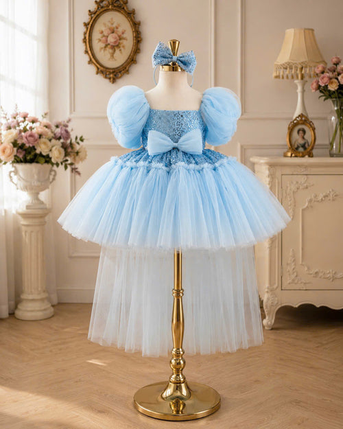 Celeste Princess 2-in-1 Dress 1–6 Years | Removable Train & Bow | Flower Girl, Birthday & Party Dress