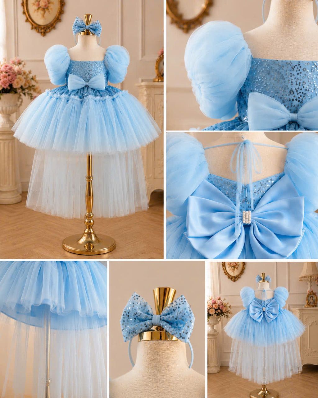 Celeste Princess 2-in-1 Dress 1–6 Years | Removable Train & Bow | Flower Girl, Birthday & Party Dress
