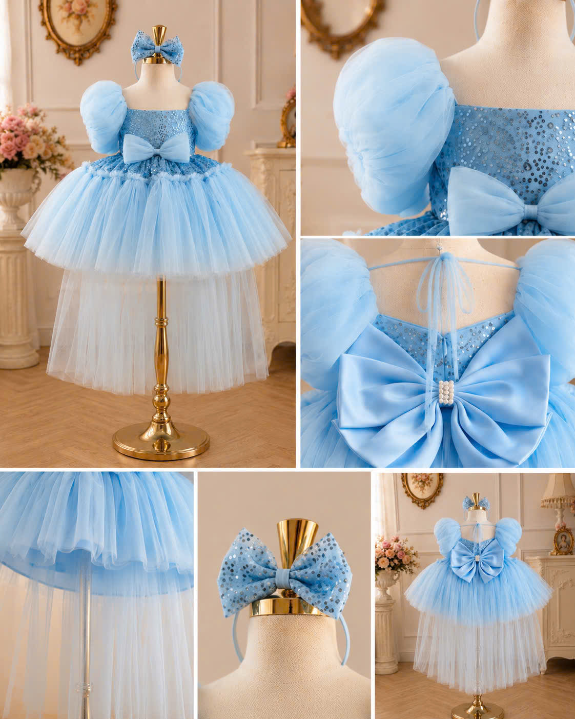 Celeste Princess 2-in-1 Dress 1–6 Years | Removable Train & Bow | Flower Girl, Birthday & Party Dress