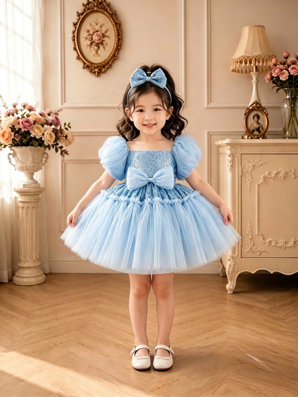 Celeste Princess 2-in-1 Dress 1–6 Years | Removable Train & Bow | Flower Girl, Birthday & Party Dress