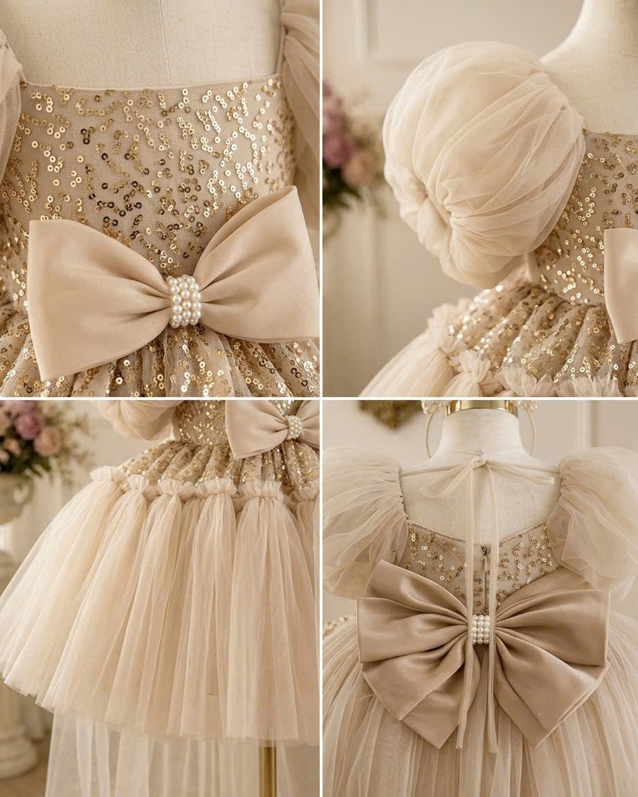 Celeste Princess 2-in-1 Dress 1–6 Years | Removable Train & Bow | Flower Girl, Birthday & Party Dress