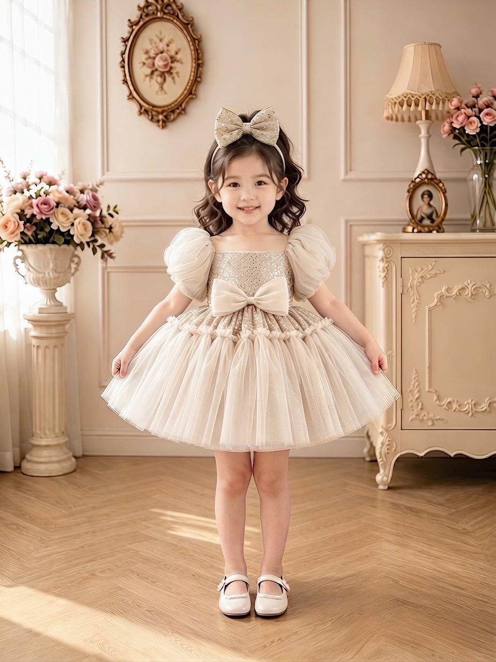 Celeste Princess 2-in-1 Dress 1–6 Years | Removable Train & Bow | Flower Girl, Birthday & Party Dress