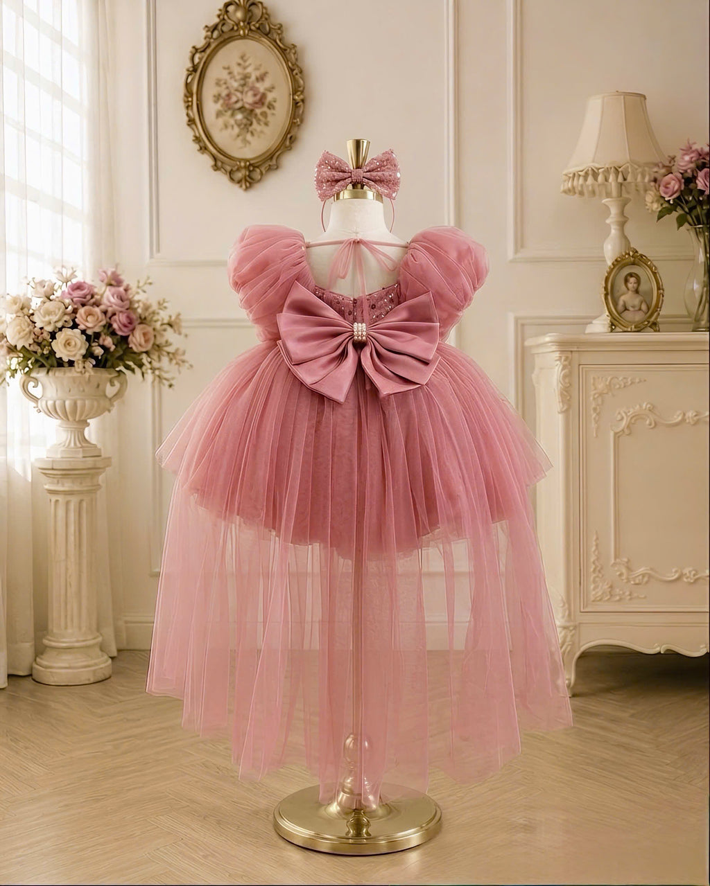 Celeste Princess 2-in-1 Dress 1–6 Years | Removable Train & Bow | Flower Girl, Birthday & Party Dress