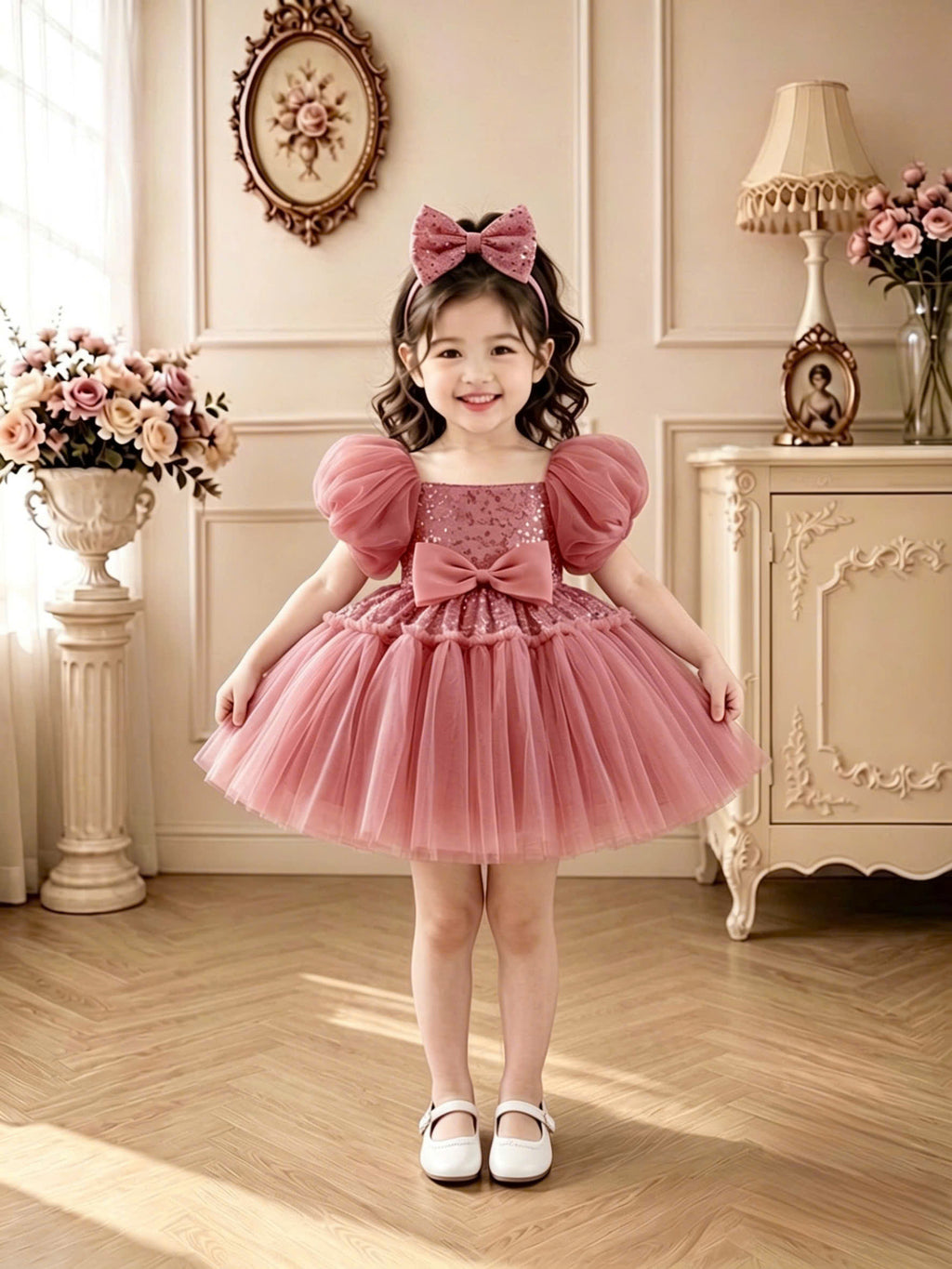 Celeste Princess 2-in-1 Dress 1–6 Years | Removable Train & Bow | Flower Girl, Birthday & Party Dress