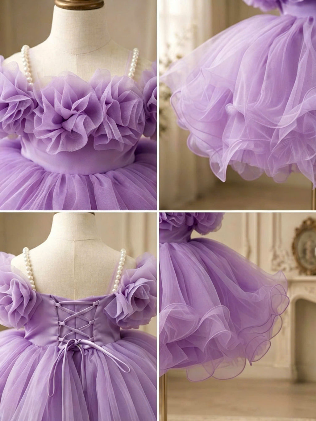Blooming Petals Princess Dress 1–6 Years | 3D Floral Flower Girl Dress | First Birthday, Wedding & Special Occasion Dress
