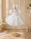 Pearl Princess Organza Dress 1–6 Years | Flower Girl, First Birthday & Special Occasion Dress