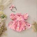 Cheongsam Romper Dress – Pink Blossom Newborn–2Years | Floral Baby Romper with Matching Bow Headband | Lunar New Year Outfit
