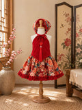 Halter Style Skirt Set – Blossom Heritage 3Months–3 Years | Traditional Silk Yếm Dress Set with Matching Head Scarf | Lunar New Year & Tết Outfit