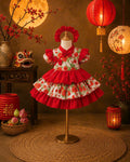Cheongsam Dress – Rose Garden Newborn–5 Years | Floral Cheongsam Dress with Matching Headband | Lunar New Year, Mid-Autumn & Birthday Dress