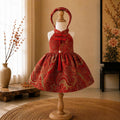 Halter Neck Dress - Golden Charm 3 Months–3 Years | Red Brocade Yếm-Inspired Princess Dress | Tết, Mid-Autumn & Birthday Dress
