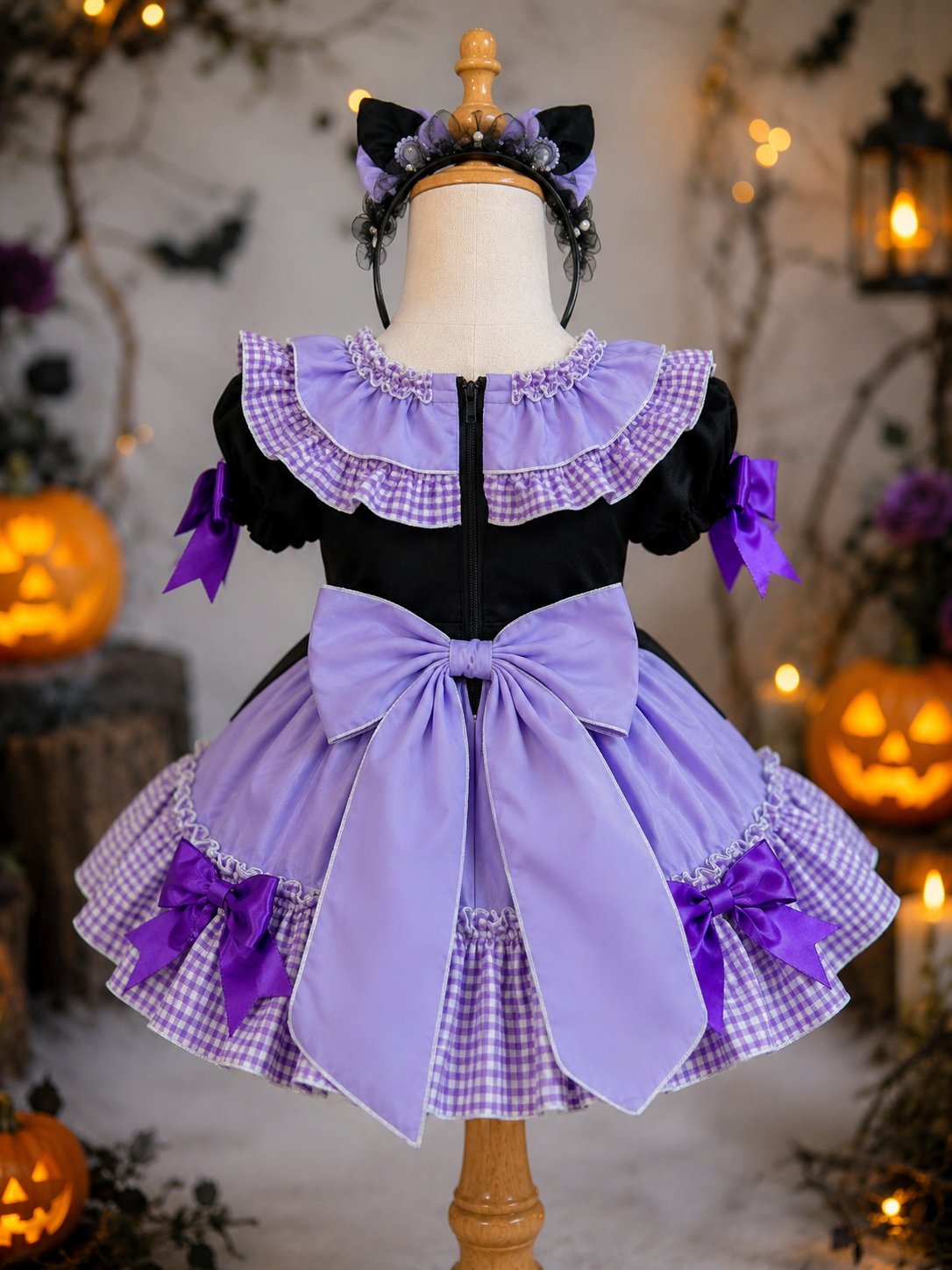 Kuromi Inspired Halloween Dress for Girls | Cute Cosplay Outfit | 6M–6Y