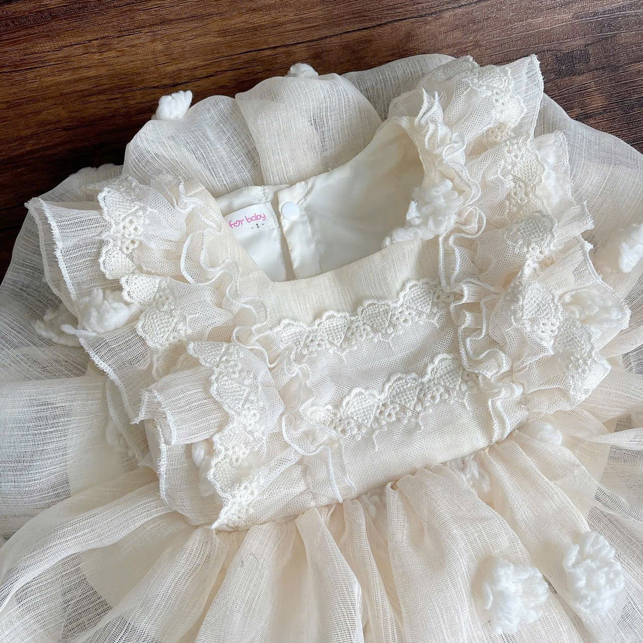 Baby Girl Baptism Romper Dress | Christening Lace Tulle Outfit with Headband | First Birthday Baby Dress 0–18 Months