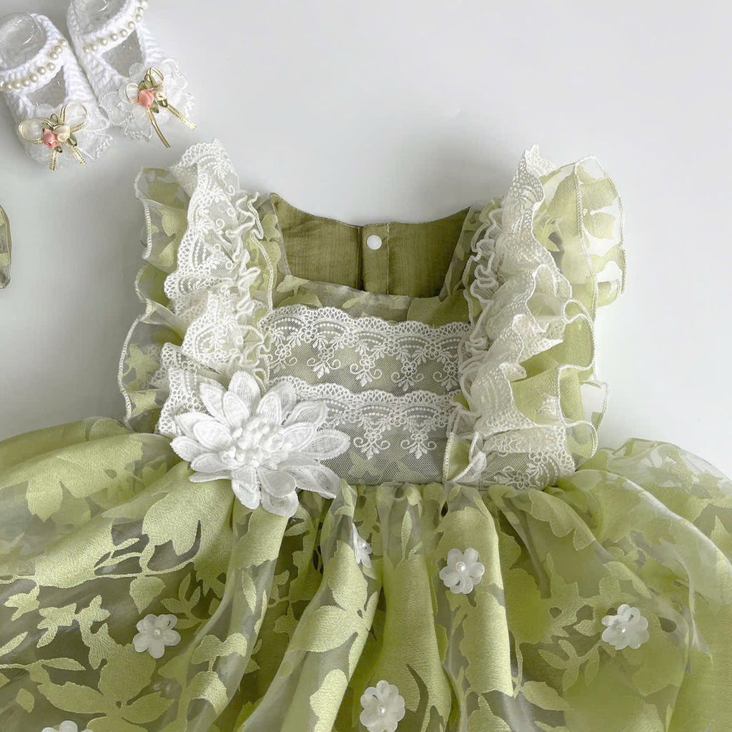 Baby Girl Baptism Romper Dress | Christening Lace Tulle Outfit with Headband | First Birthday Baby Dress 0–18 Months