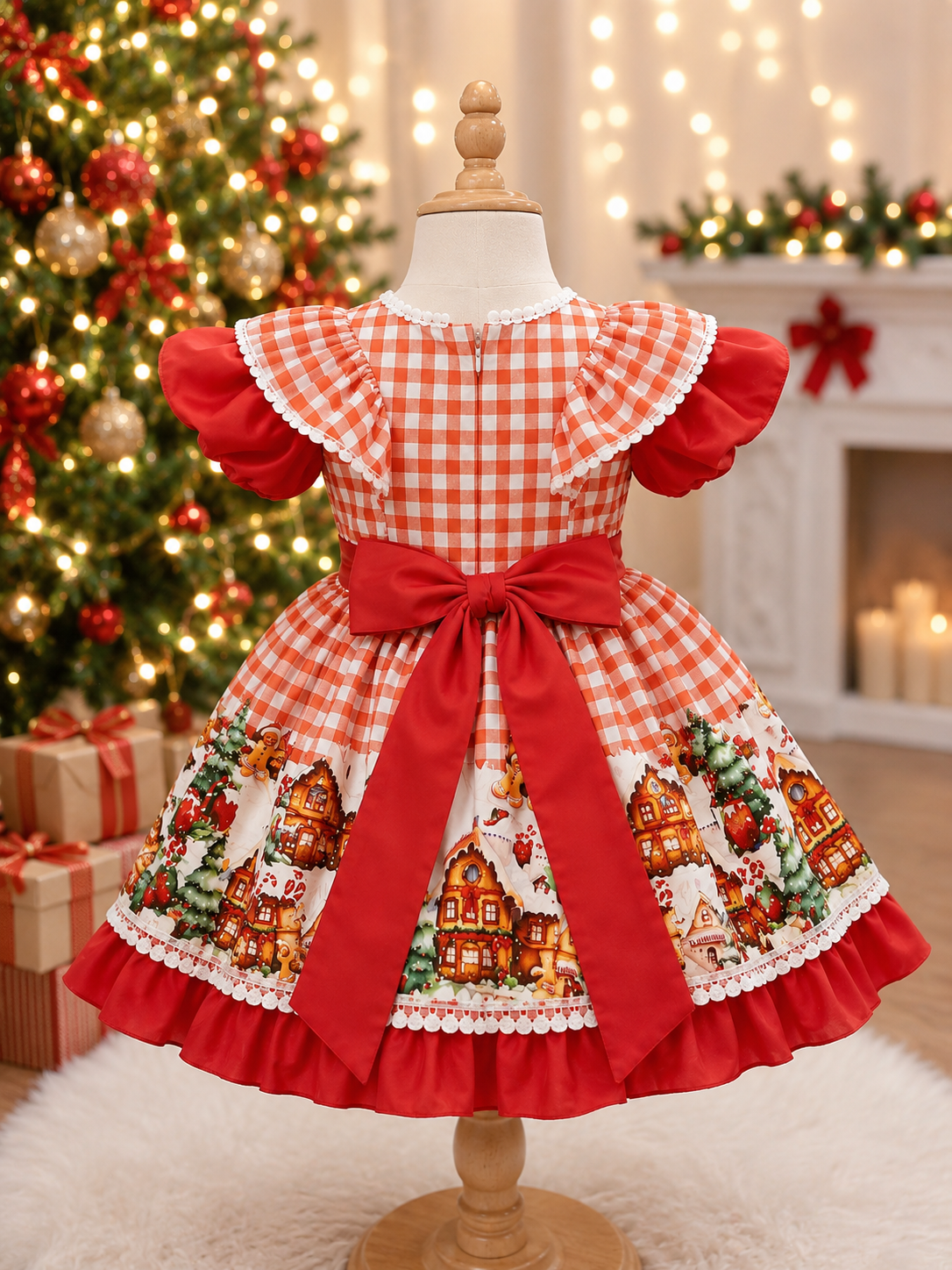 Christmas Village Boutique Dress & Matching Headscarf (NB - 5 years)
