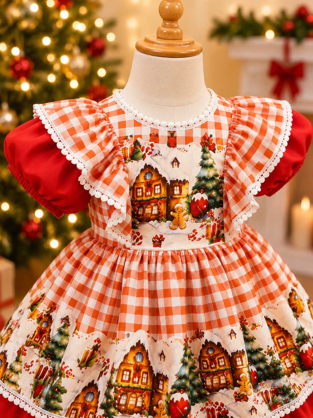 Christmas Village Boutique Dress & Matching Headscarf (NB - 5 years)