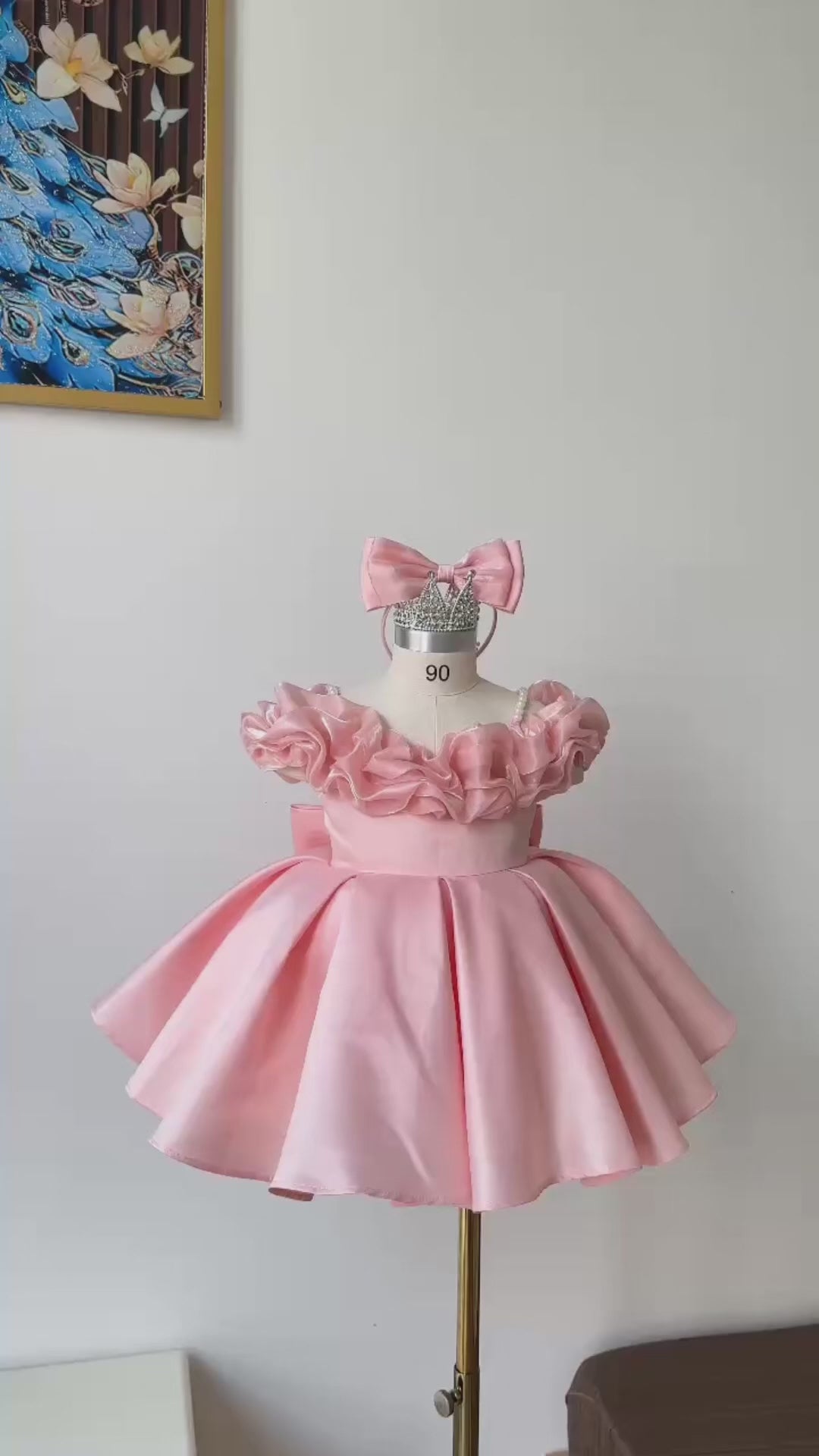 Burgundy & Baby Pink Princess Dress 1-6Years– Elegant Party Dress for Girls