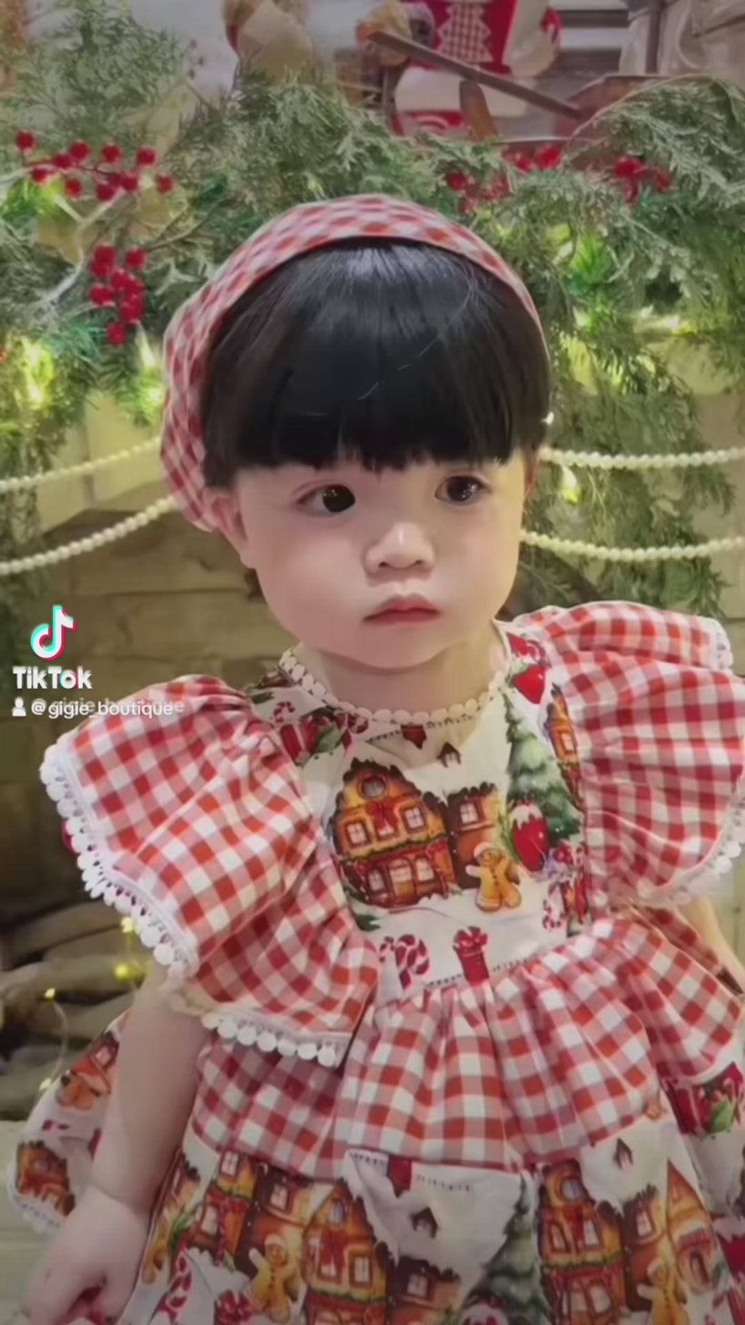 Christmas Village Boutique Dress & Matching Headscarf (NB - 5 years)