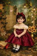 Red Birthday Girl Dress (1–6Y) | Ruby Ruffle Tutu Party Dress with Headband | Milestone Outfit