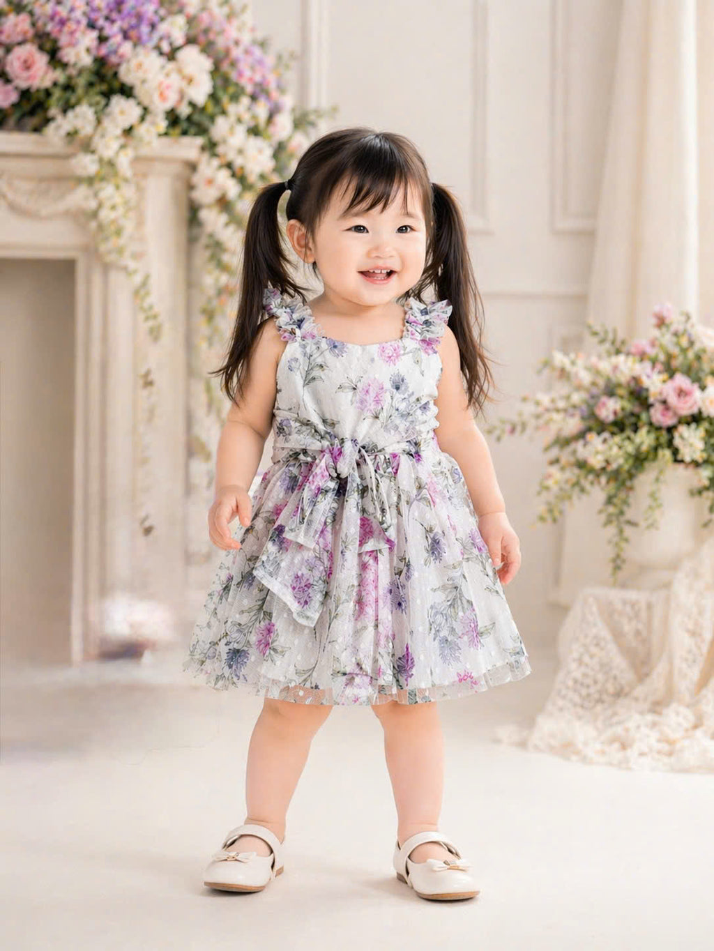 Floral Baby Girl Dress | Ruffled Tulle Party, Wedding Outfit (3M-3Y)