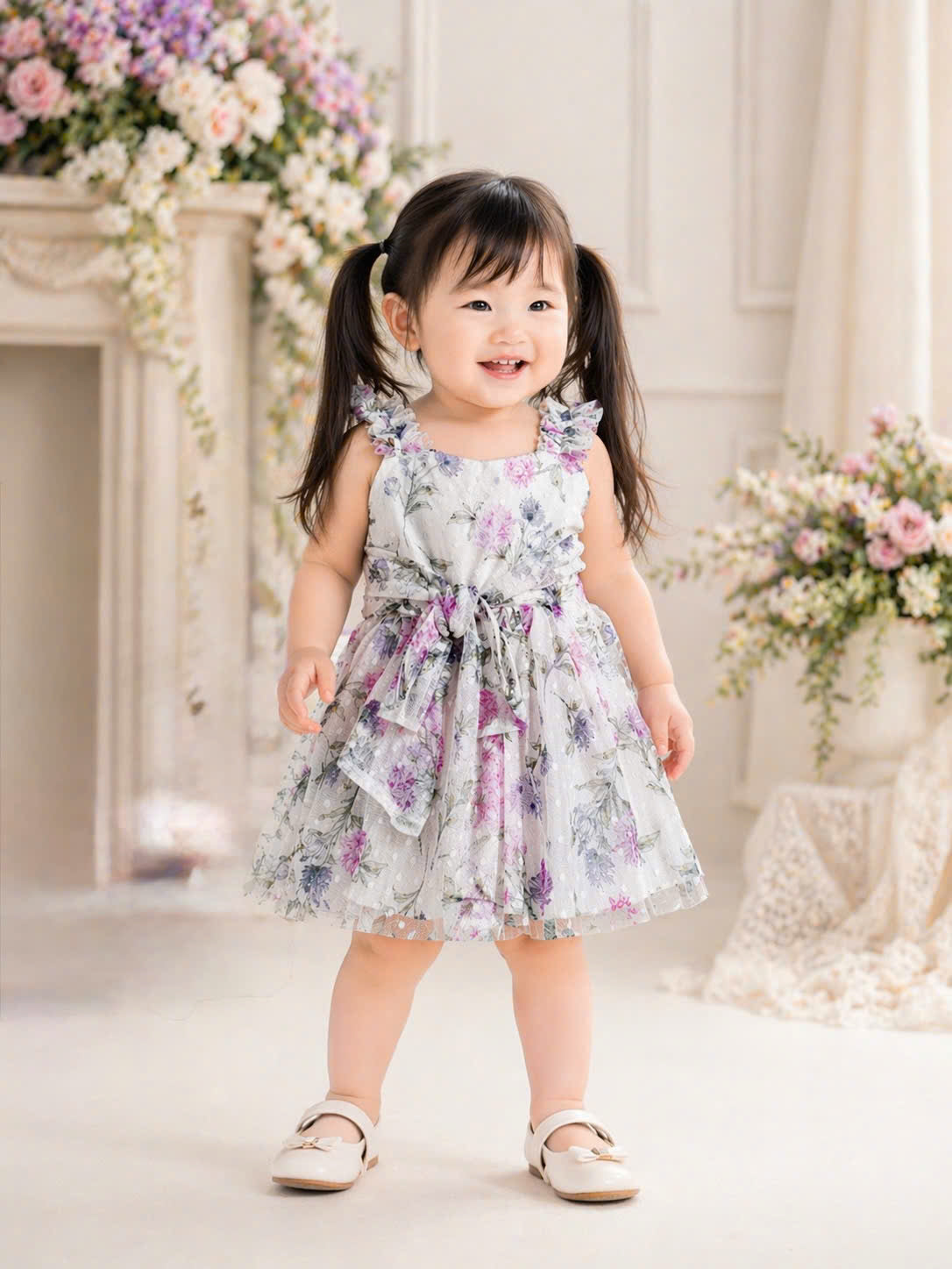 Floral Baby Girl Dress | Ruffled Tulle Party, Wedding Outfit (3M-3Y)