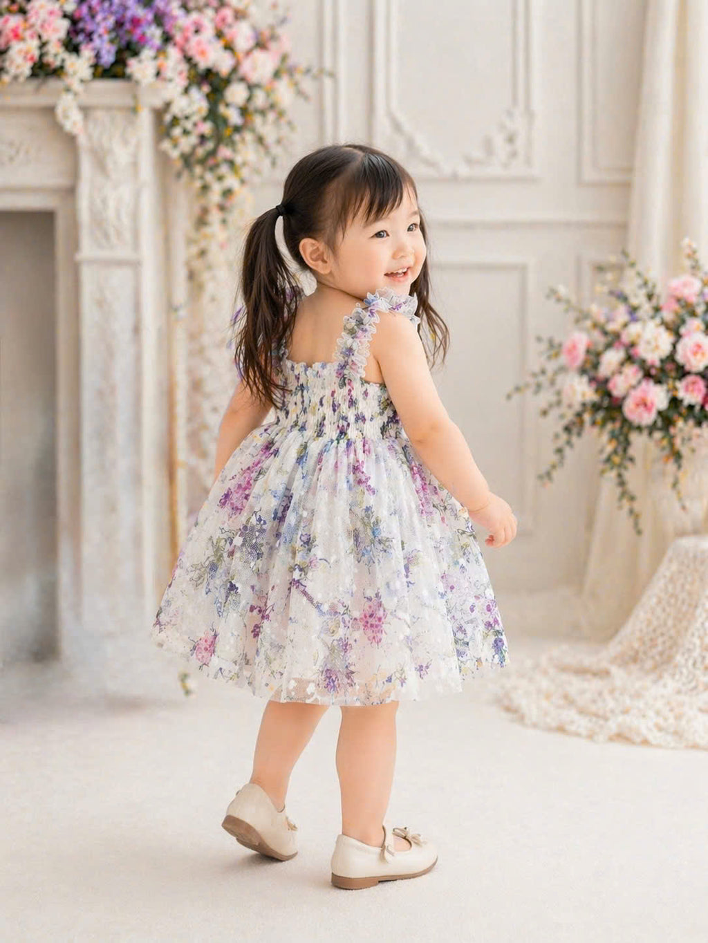 Floral Baby Girl Dress | Ruffled Tulle Party, Wedding Outfit (3M-3Y)